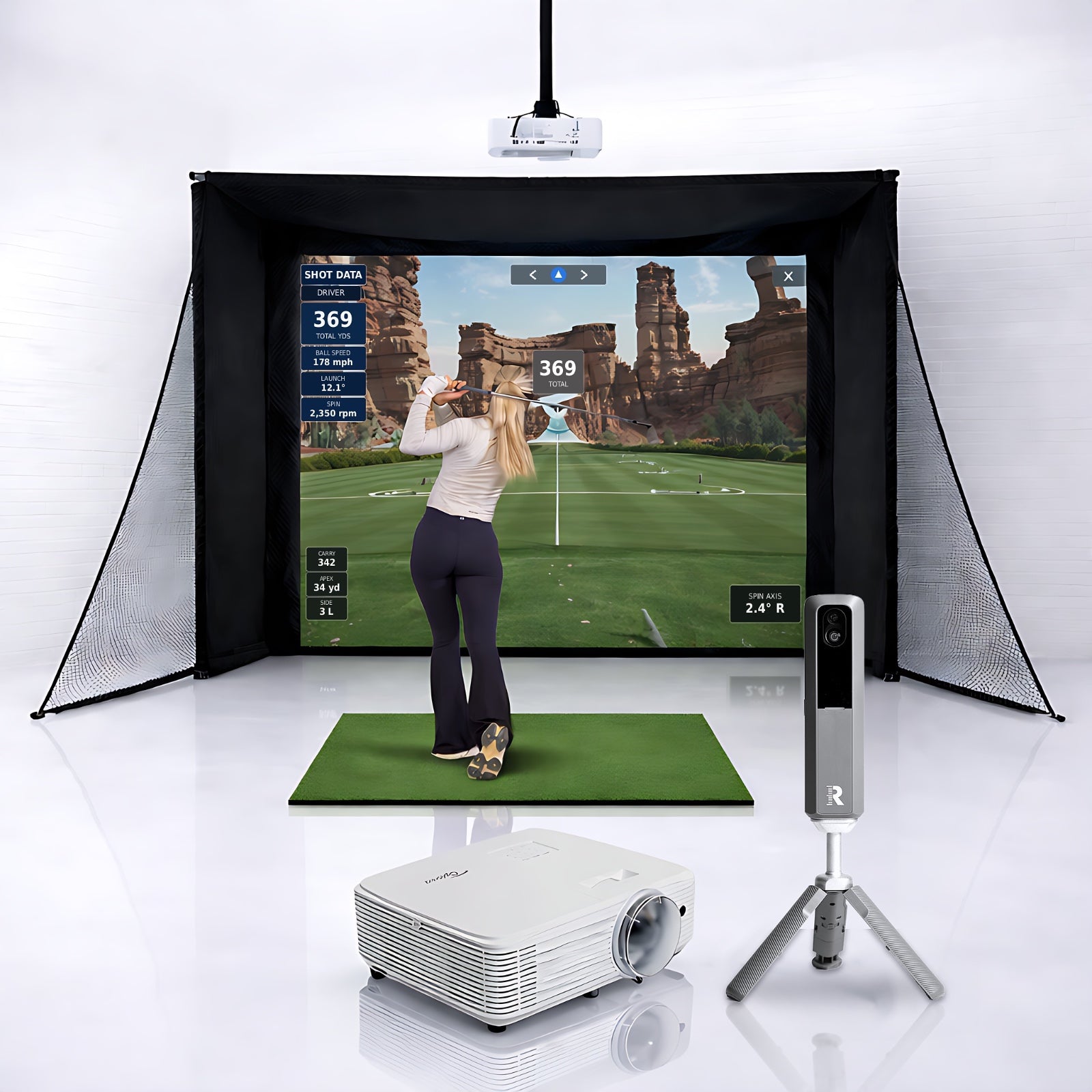 Rapsodo MLM2XPro SimBox Home Golf Simulator Full Package