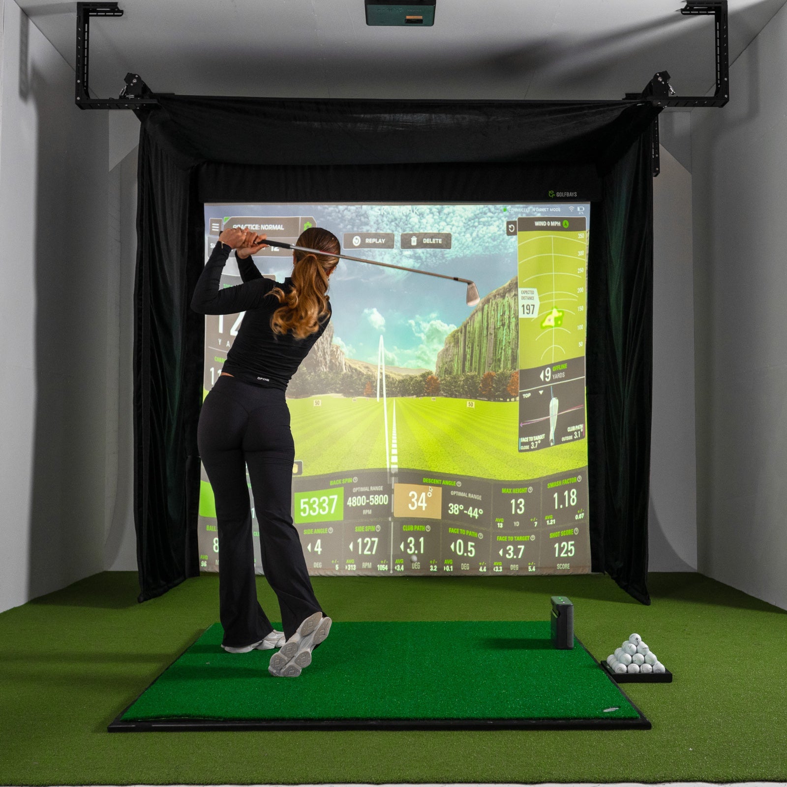 Golfbays Retractable Simbox Golf Simulator Enclosure - W 12